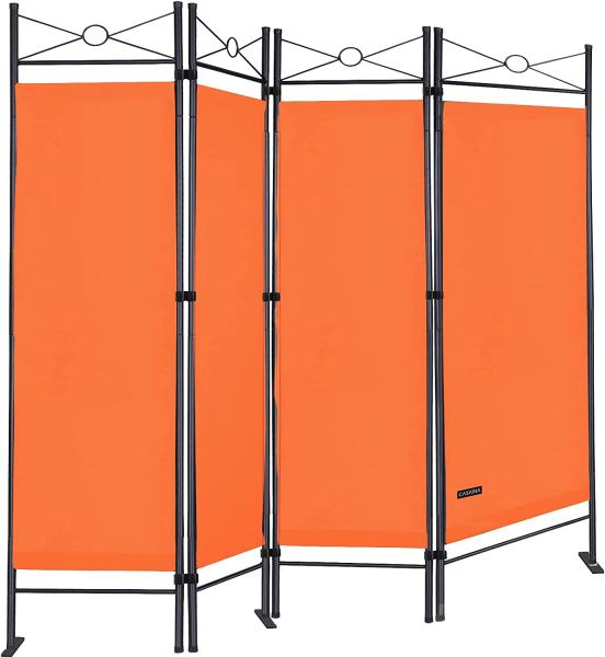 Casaria Paravent Raumteiler Sichtschutz Verstellbar 180x163cm Orange