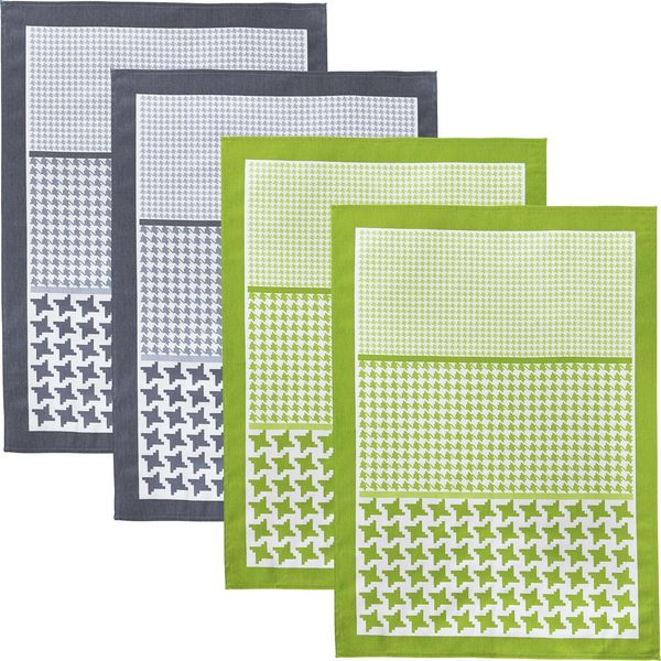 Erwin Müller Geschirrtuch Geschirrtuch 4er-Pack, Baumwolle Motiv