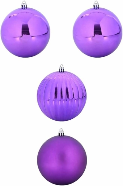 vidaXL Weihnachtsbaumschmuck Set XXL 4 pcs Lila Kunststoff 42018879