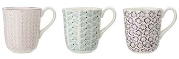 Bloomingville Becher Bloomingville Maya Becher Violett Steingut 360 ml 3er Set, Steingut