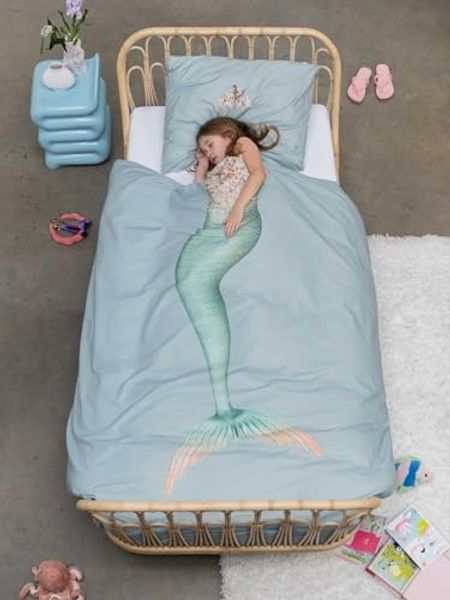 Snurk Bettwäsche Mermaid Aqua, 135 x 200 cm, inkl. 1 Kissenbezug 80 x 80 cm
