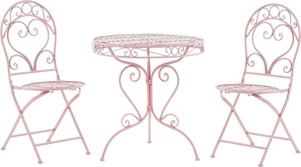 Bistro Set ALBINIA Metall Rosa