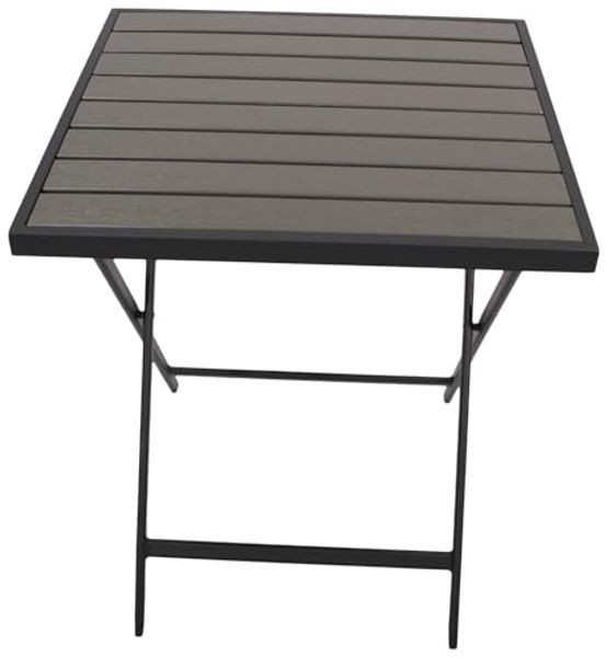 DEGAMO Gartentisch ASCIANO, 60x60cm, Metall anthrazit, Tischplatte Kunstholz grau Bild 4