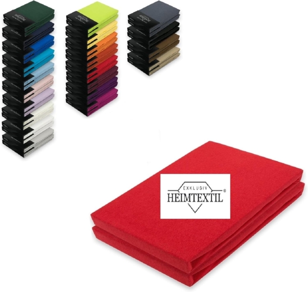 Doppelpack Jersey Spannbettlaken Premium Rot 90 - 100 x 200 cm
