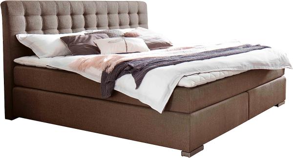 Boxspringbett Lenno - Stoffbezug Braun H2&H3 180x200cm