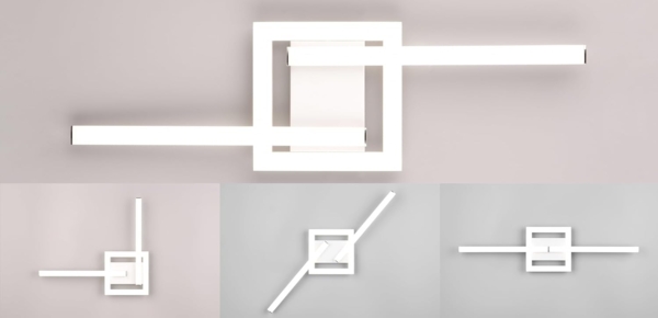 LED Deckenleuchte, Metall, weiß, matt, L 54 cm Bild 3