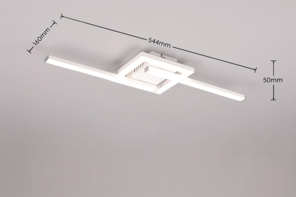 LED Deckenleuchte, Metall, weiß, matt, L 54 cm Bild 4