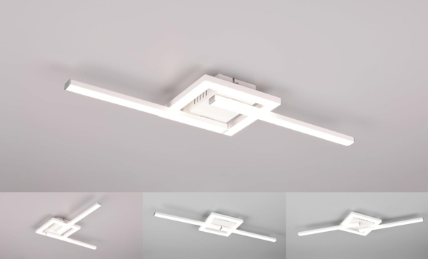 LED Deckenleuchte, Metall, weiß, matt, L 54 cm Bild 2