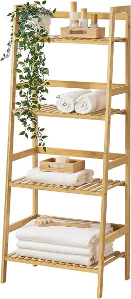 [en. casa] 'Vinje' Leiterregal,Bambus natur, 32 x 48 x 123 cm