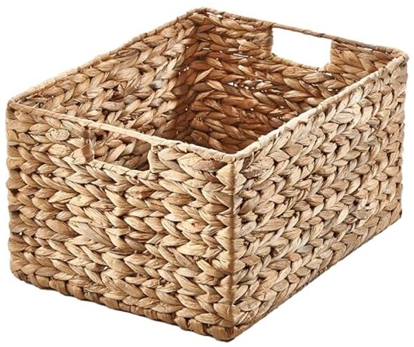 Kobolo Aufbewahrungskorb Regalkorb aus geflochtener Wasserhyazinthe Gr L
