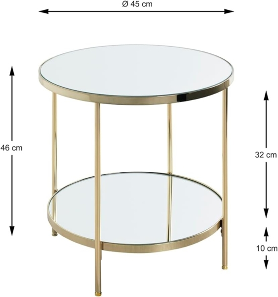 HAKU Möbel Beistelltisch, Metall, vermessingt, Ø 45 x H 46 cm Bild 2