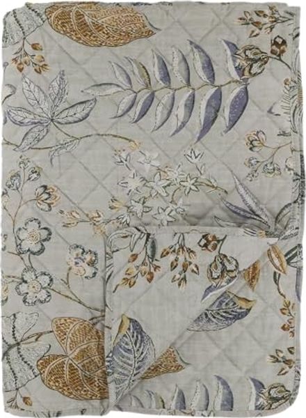 Wohndecke Chic Antique Quilt AIX OPAL mit Blumen Muster 180x130 cm, Chic Antique