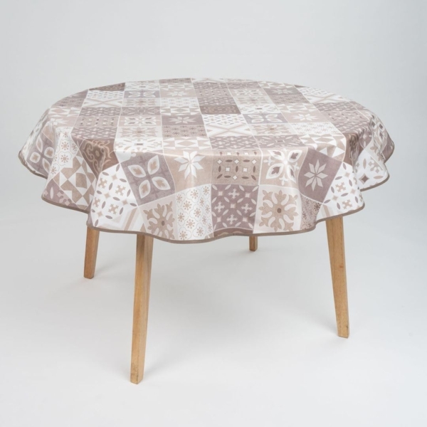 laro Tischdecke 160cm runde Wachstuchtischdecke Saum-Eingefasst