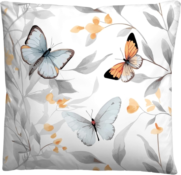 biberna Tencel Bettwäsche SCHMETTERLINGE, weiss, 1x 155x220 cm + 1x 80x80 cm Bild 3