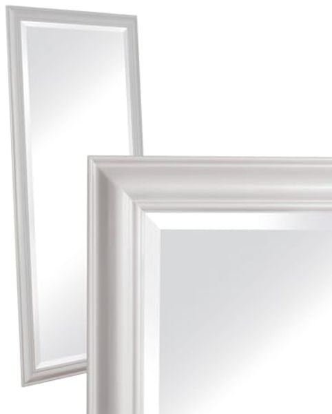 Wandspiegel Schlicht Weiß 180x80 cm XL Spiegel Landhaus-Stil Ganzkörperspiegel