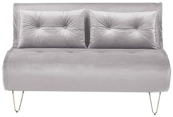 Schlafsofa 2-Sitzer Samtstoff grau VESTFOLD