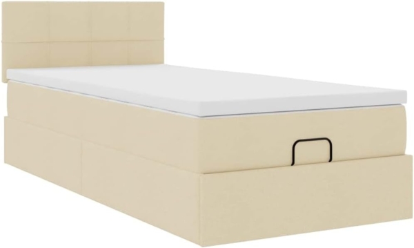 Ottoman-Bett mit Matratze Creme 100x200 cm Stoff 3311440