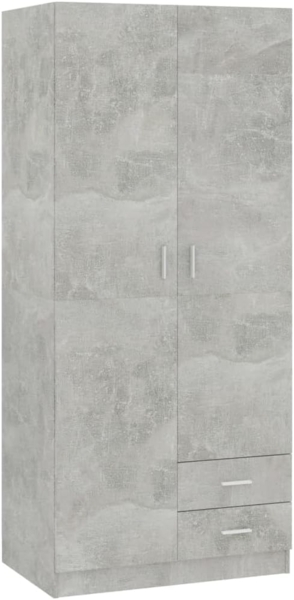vidaXL Kleiderschrank Betongrau 80x52x180 cm Holzwerkstoff 800643