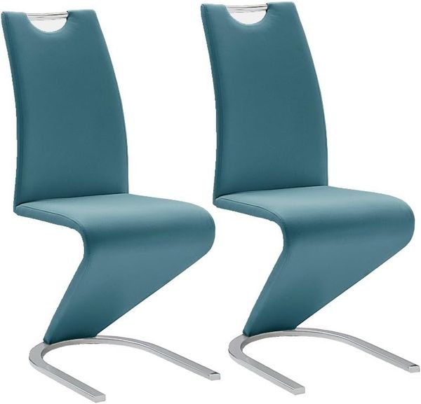 Robas Lund Esszimmerstühle 2er Set Schwingstuhl Petrol, Esszimmerstuhl Stuhl Amado, 62. 0x45. 0x102. 0 cm
