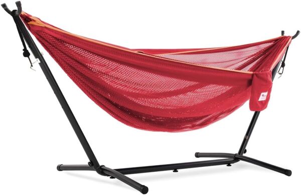 Vivere Mesh-Hängematte mit Gestell (250 cm) - Punsch/Pfirsich, Punch/Peach