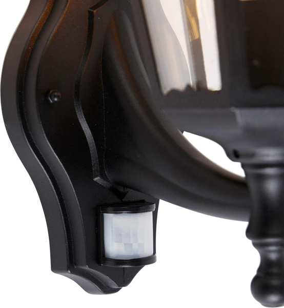 Qazqa Außen-Wandleuchte Havana, ohne Leuchtmittel, E27, Schwarz, Klassisch / Antik, Aluminium, 1-flammig