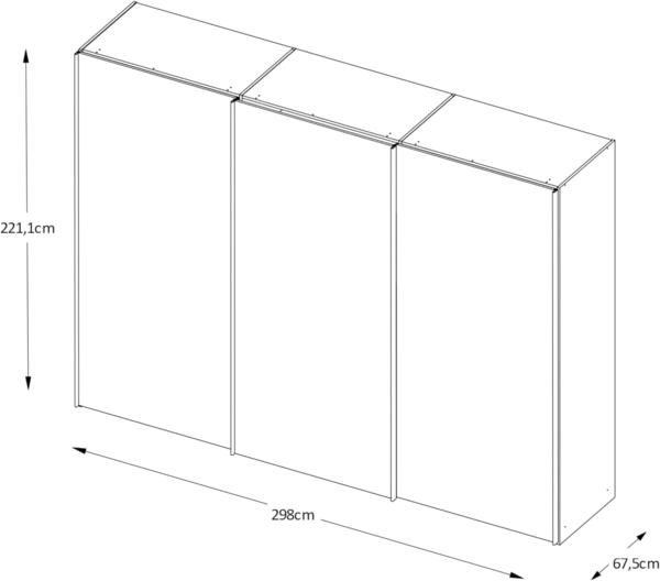 Staud Schwebetürenschrank, Spanplatte, Vulkan, H222 x B298 Bild 4