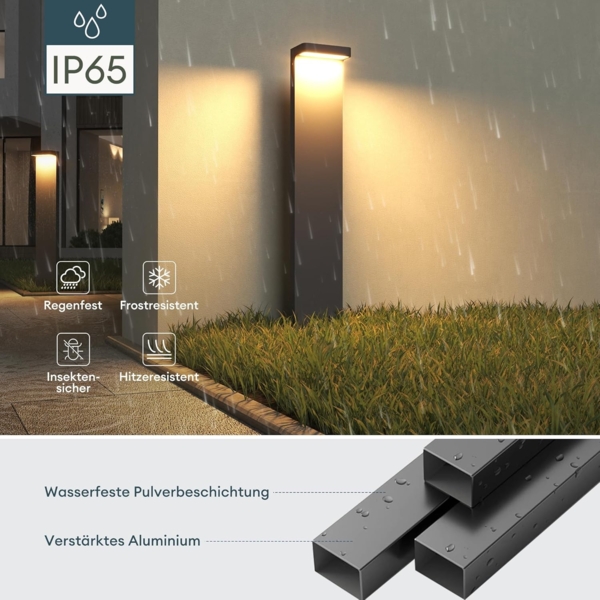 Mai & Mai LED Außen-Stehlampe LED Wegeleuchte IP65 Standleuchte für Außen 6W 3000K Gartenlampe Bild 3