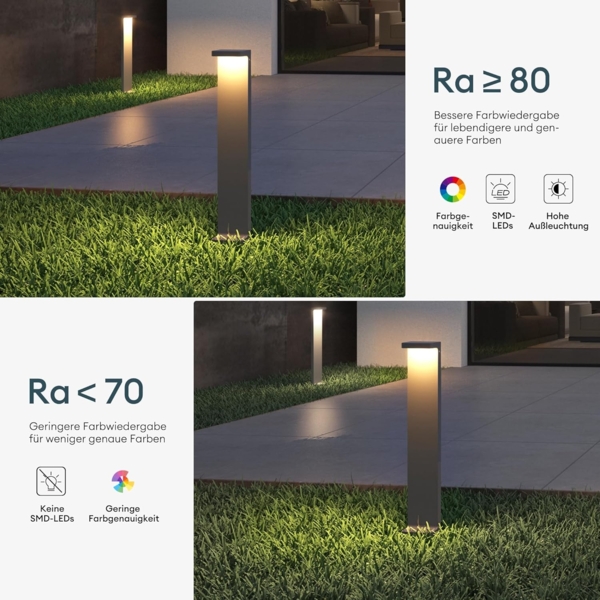 Mai & Mai LED Außen-Stehlampe LED Wegeleuchte IP65 Standleuchte für Außen 6W 3000K Gartenlampe Bild 2