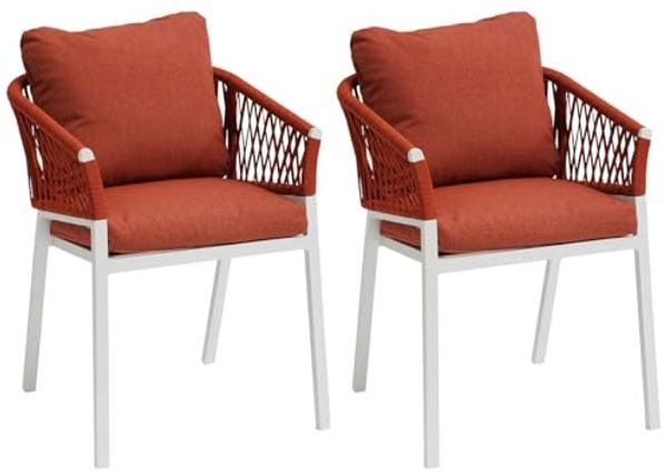Hespéride - Set mit 2 Gartensesseln Oriengo Ziegel & Weiß - Ziegel/Weiß
