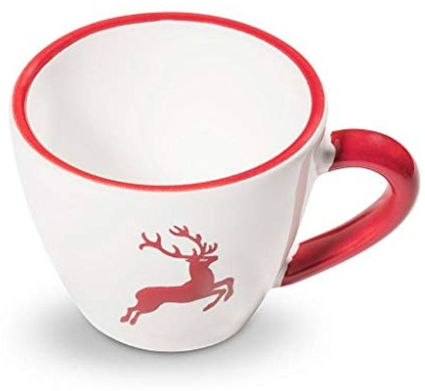 Rubinroter Hirsch, Espressotasse (0,06L) - Gmundner Keramik Espressotasse - Mikrowelle geeignet, Spülmaschinenfest
