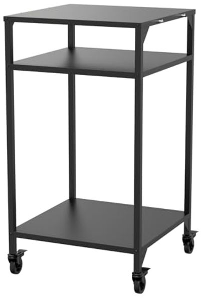 cozze® Hoher Outdoor Küchentisch für den Außenbereich, z. B. für einen Pizzaofen | T60 cm, H110 cm, offen, schwarz