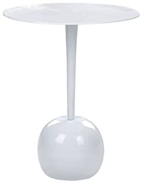 'EUCLA' Beistelltisch, Aluminium, weiß, rund, ⌀ 40 cm