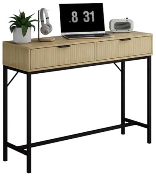 Schreibtisch Lennox Eiche 100 x 30 cm mit 2 Schubladen Vicco Bild 7