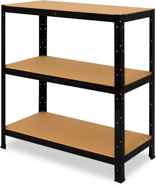 shelfplaza BLACK 90x80x23 cm Schwerlastregal in schwarz mit 3 Böden und 175 kg Traglast pro Boden Bild 6
