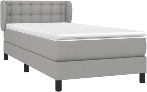 vidaXL Boxspringbett mit Matratze Hellgrau 100x200 cm Stoff 3126541