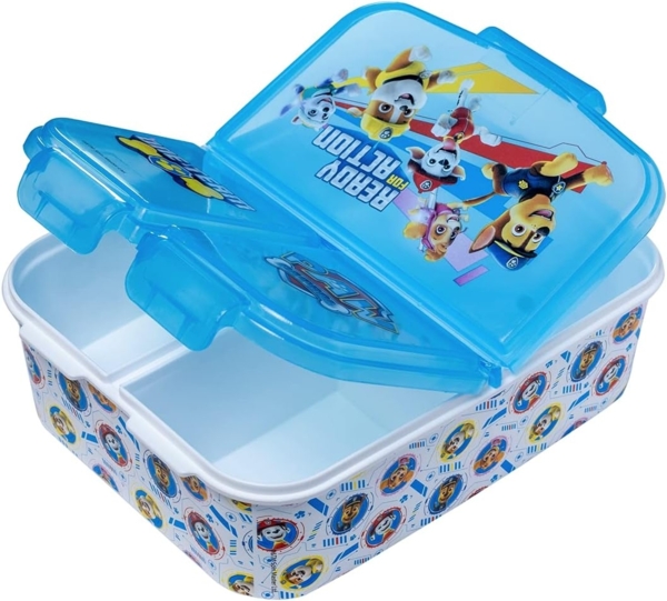 Paw Patrol Kinder Premium Brotdose Lunchbox Frühstücks-Box Vesper-Dose mit 3 Fächern One Team