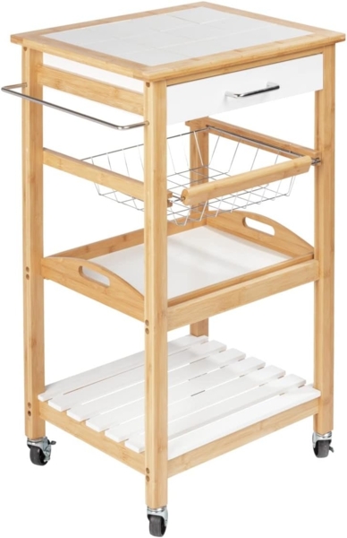 FINJA, Bambusholz + MDF, weiß, WENKO