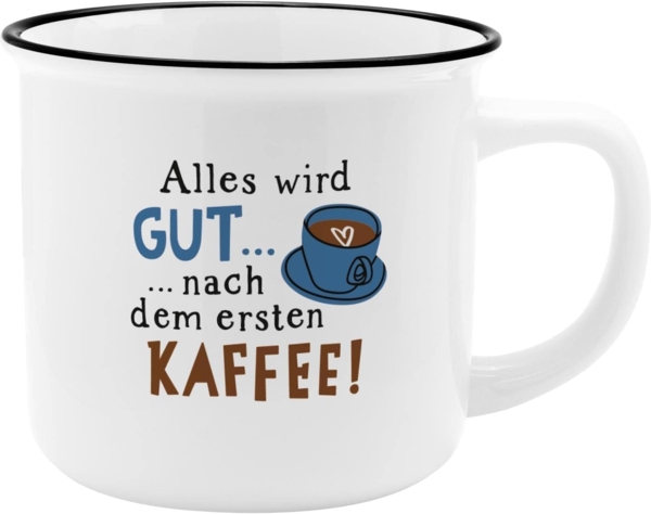 Kaffeetasse Kaffee Tee Tasse Becher Emaille Optik Sheepworld Gruss & Co Auswahl Gut 48502