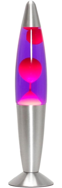 Licht-Erlebnisse Lavalampe TIMMY, Warmweiß, Retro Lampe Tisch Lila Rot dekorative Tischleuchte