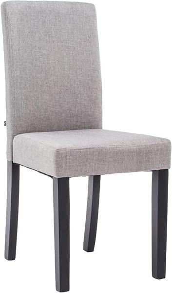 CLP Esszimmerstuhl Ina Stoff mit hoher Rückenlehne,hellgrau schwarz