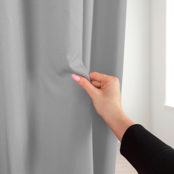 Rollmayer 'Vivid' 2er Pack Vorhänge mit Stift silbergrau 31, 135x215 cm, blickdicht Bild 5