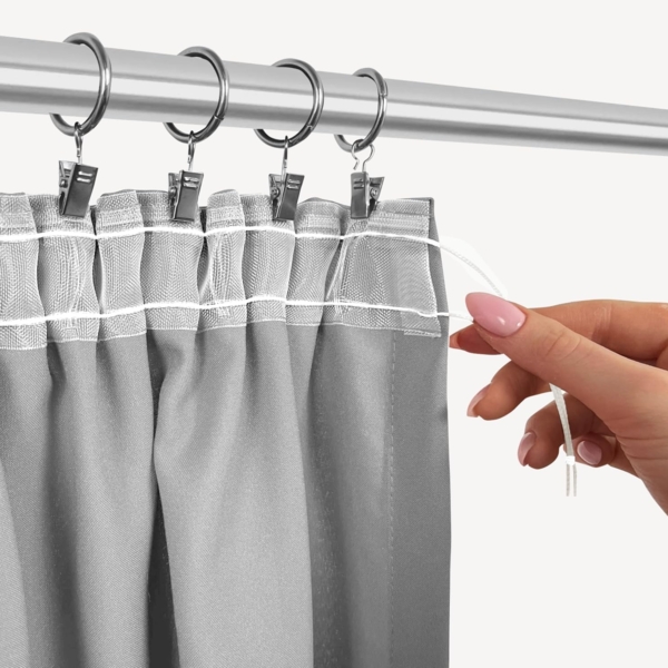 Rollmayer 'Vivid' 2er Pack Vorhänge mit Stift silbergrau 31, 135x215 cm, blickdicht Bild 2