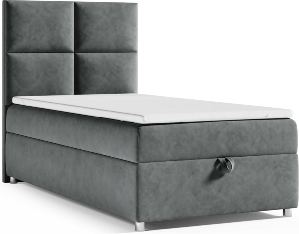 Best for Home Boxspringbett K2 SINGLE mit Bettkasten (Graphit 100x200)