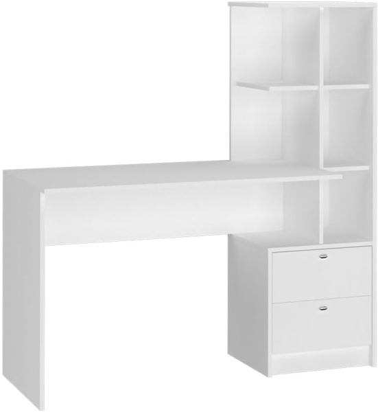 Esstisch Denton Weiß 136 x 55 cm mit 2 Schubladen Vicco