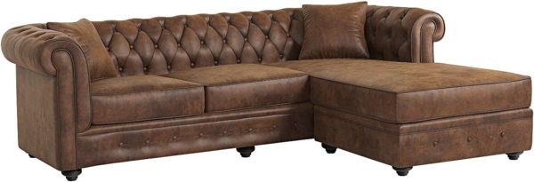 Chesterfield Ecksofa Microfaser Vintage Look TOLEDO