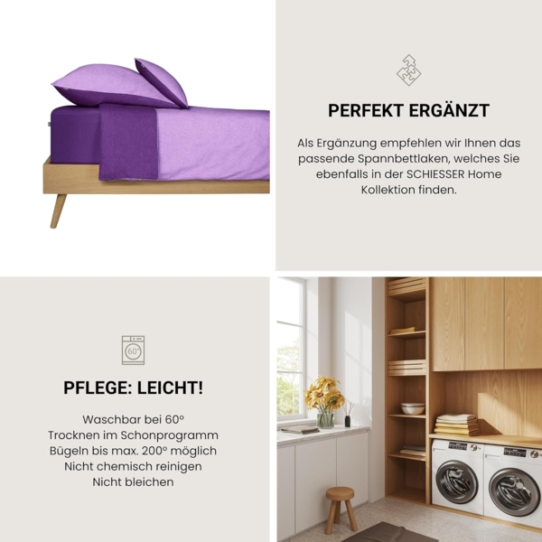 Schiesser Spannbettlaken Jessi - Edeljersey - 180 x 200 cm - Lila Bild 6