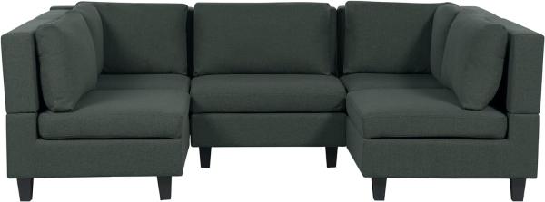 Beliani 'Unstad' Sofa, Grün, Leinenoptik, 72 x 76 x 228 cm, ohne Ottomane, U-Form