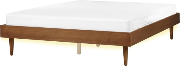 Bett mit LED TOUCY 160 x 200 cm LED Heller Holzfarbton