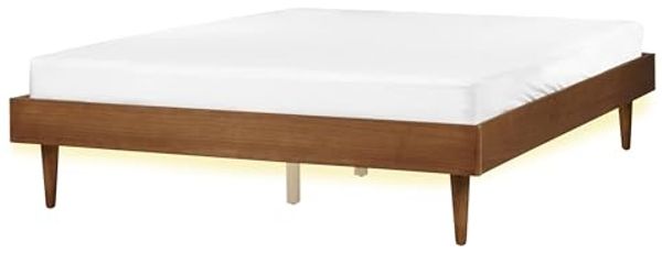 Bett mit LED TOUCY 160 x 200 cm LED Heller Holzfarbton