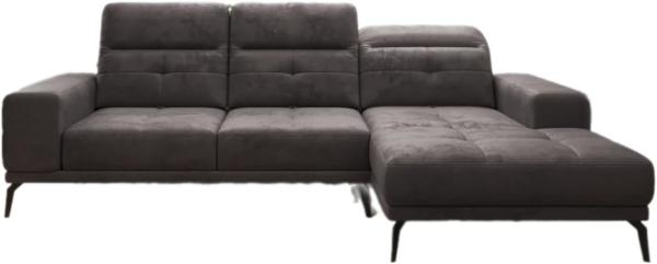 Designer Sofa Terina inkl. Beistellhocker Samt Dunkelbraun Rechts